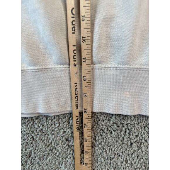 Nike Sportswear Sweatshirt Womens Small Beige Pink Newsprint Just Do It FLAW - Picture 12 of 14